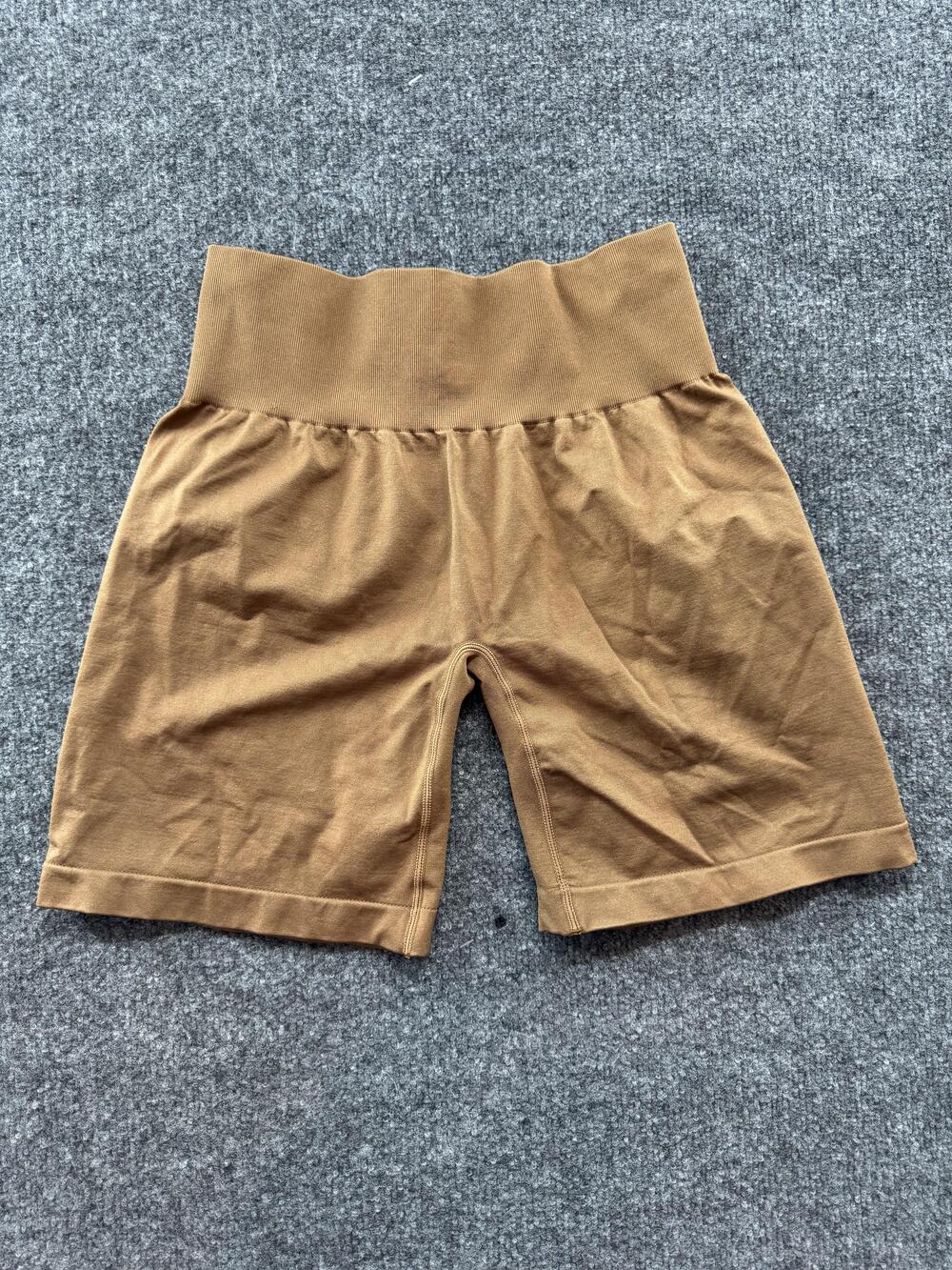NVGTN Biker Shorts Womens Medium Brown High Waist Seamless 6 Inseam Gym Yoga